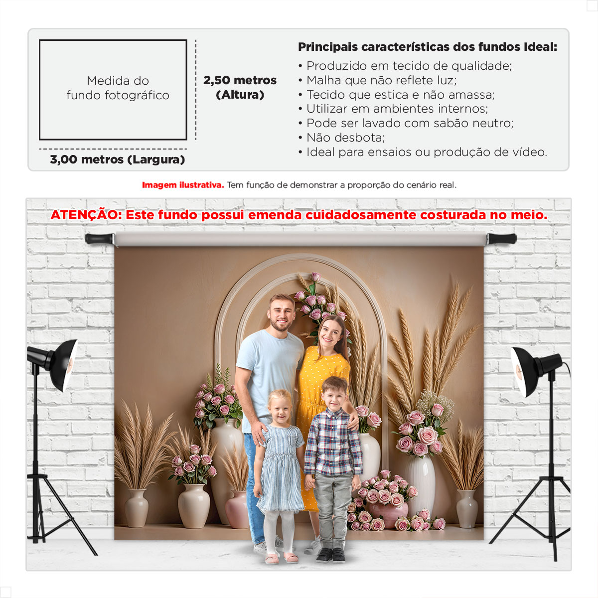 Fundo Fotográfico Dia das Mães Vaso de Flores