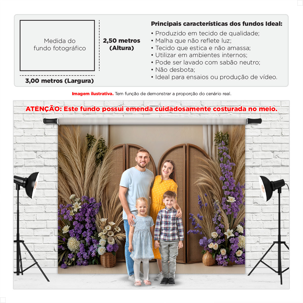 Fundo Fotográfico Dia das Mães Biombo Boho