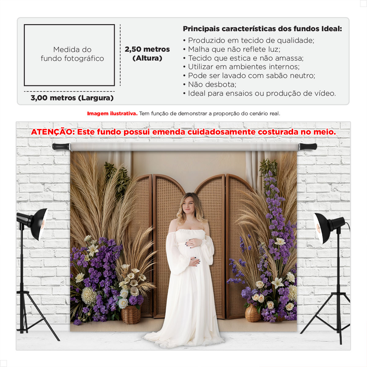 Fundo Fotográfico Dia das Mães Biombo Boho