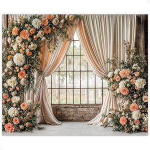 Fundo Fotográfico Dia das Mães Cortina Floral