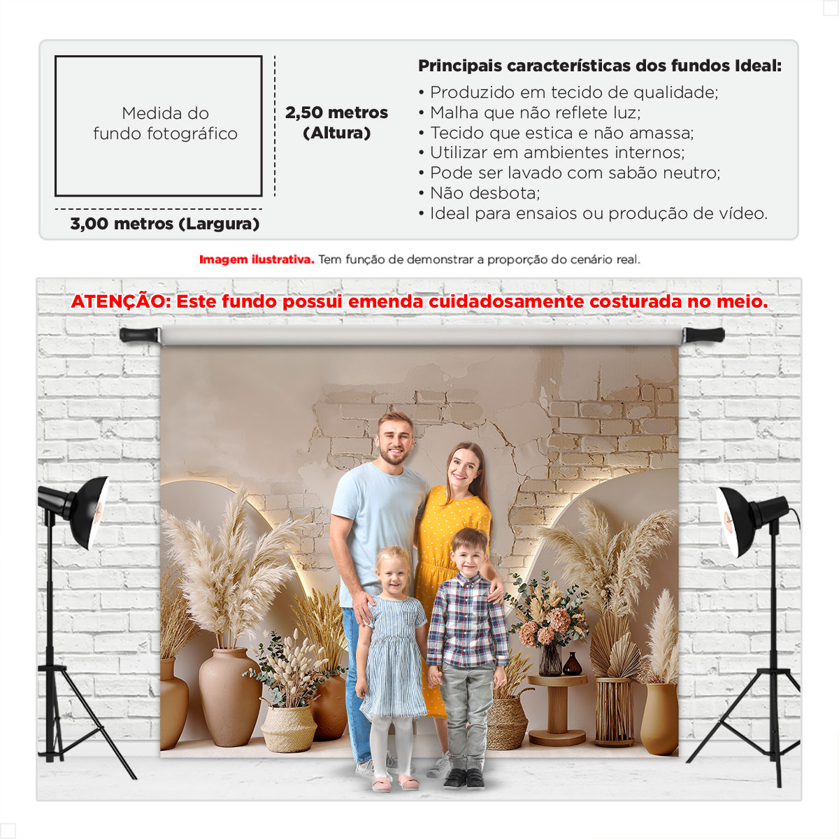 Fundo Fotográfico Dia das Mães Coração Boho