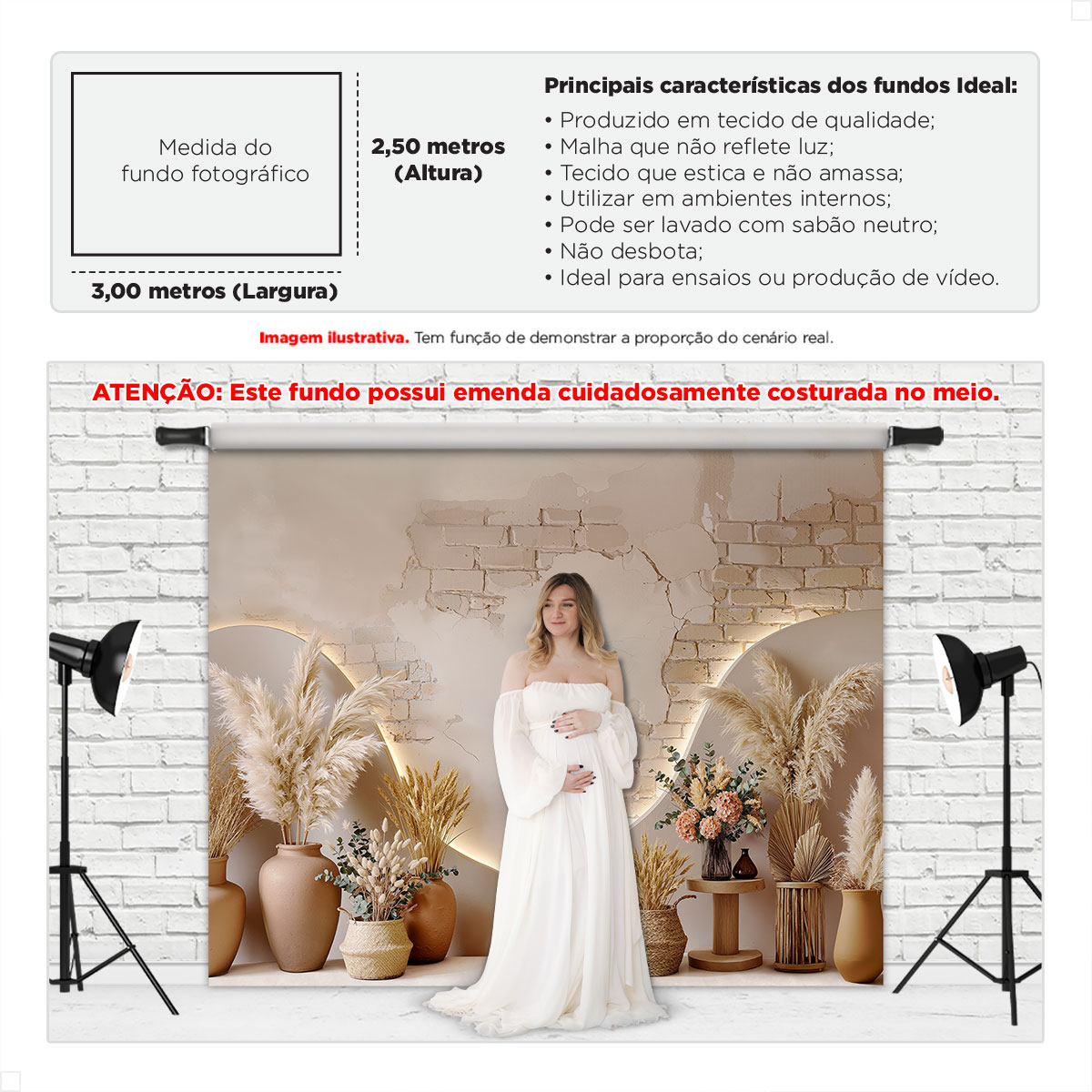 Fundo Fotográfico Dia das Mães Coração Boho