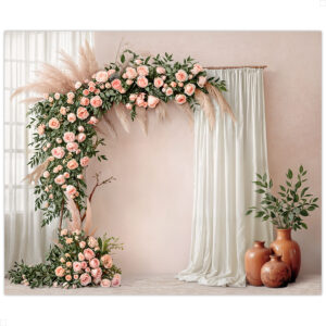 Fundo Fotográfico Dia das Mães Arco de Rosas