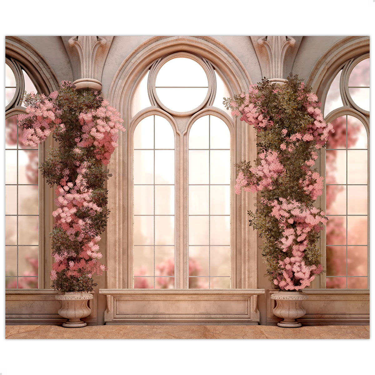 Fundo Fotográfico Dia das Mães Janela Floral